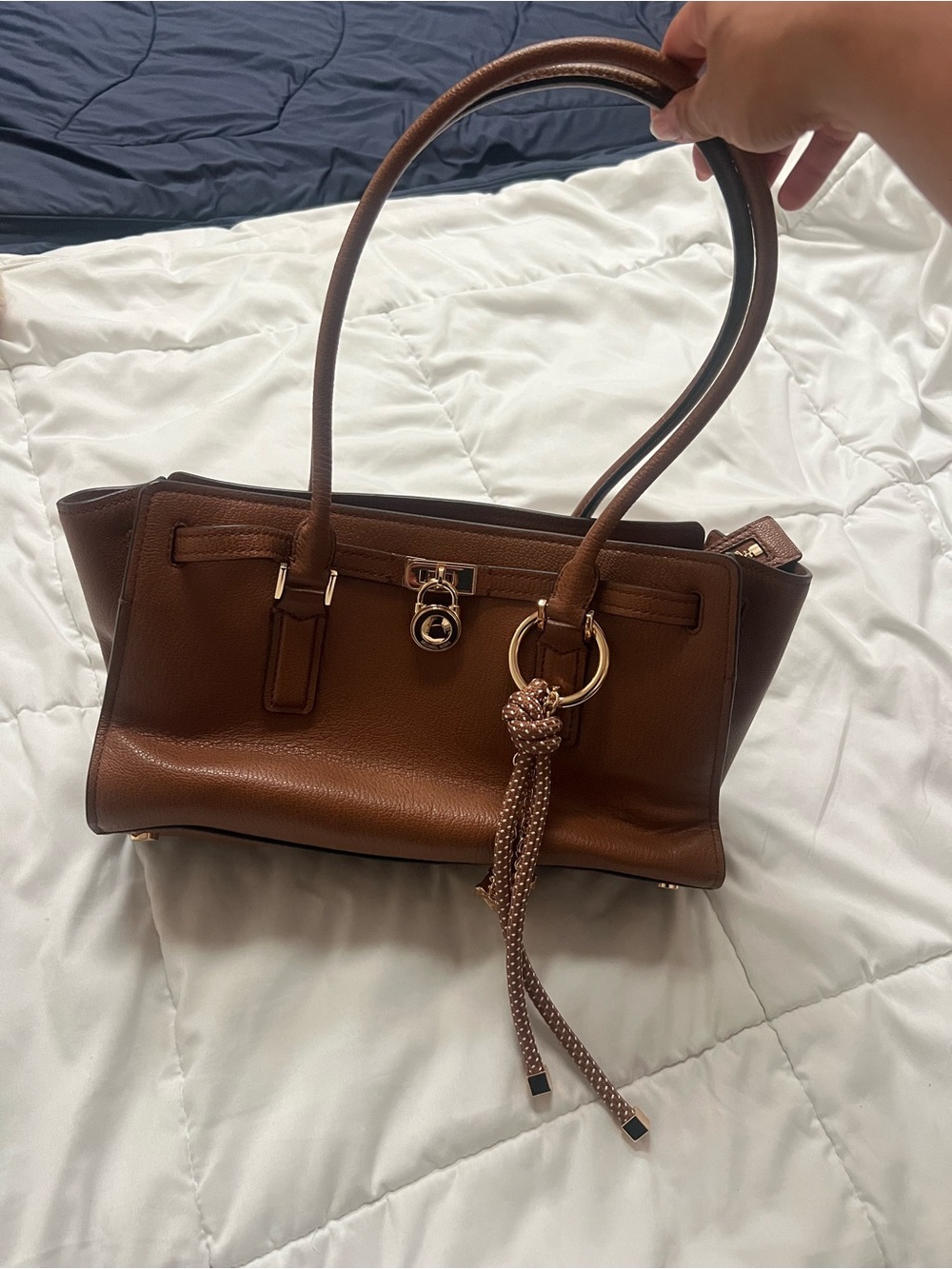 Michael Kors Brown Hamilton Moderne Small Leather Satchel - Picture 2 of 5